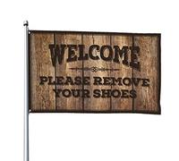 Decorazione per camera universitaria per ragazzi Welcome Please Remove Your Shoes Bandiera Dormitorio Decorazione per camera da letto per ragazze Bandiere per ragazzi (120 x 180 cm)