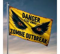 Decorazione per camera universitaria per ragazzi, zombie: pericolo, bandiera con scritta "Stay Away ", poster per dormitorio universitario per ragazzi, accessori per piscina (152 x 244 cm)