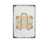 Decorazione per cameretta dei bambini, tema di viaggio, genere neutro, beige, blu, decorazione per camera da letto per bambini, targa in metallo, poster, cultura vintage, decorazione da parete in al