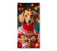 Decorazione per cani di Natale, grazioso maglione rosso per interni ed esterni, decorazione per feste invernali, 91 x 182 cm