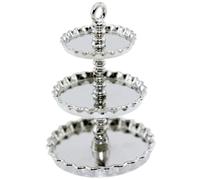 Decorazione per casa delle bambole in scala 1:12, mini supporto per torta in miniatura lega, supporto per cupcake a 3 livelli per la cucina della casa delle bambole, decorazione della sala da pran