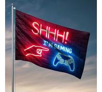 Decorazione per casa e bar, zona di gioco silenziosa: Shhh, I'm Playing! Bandiera divertente decorazione per la casa bar (152 x 244 cm)