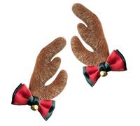 Decorazione per casco con corna di renna, costume natalizio con orecchie di corno, accessorio in morbida flanella, accessorio divertente per le vacanze, carino oggetto di scena per cosplay, spirito di