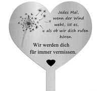 Decorazione per cimitero a forma di cuore, in acciaio inossidabile, resistente alle intemperie, decorazione commemorativa per giardino, colore argento, antiruggine, decorazione per luoghi di sepoltura