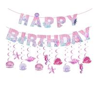 Decorazione per compleanno a forma di sirena, decorazione per il compleanno dei bambini, per feste di compleanno, per ragazze (sirena)