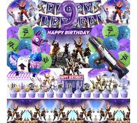 Decorazione per compleanno Fortnit 9 anni - Kit 82 pezzi con palloncini e stoviglie