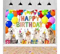 Decorazione per compleanno Happy Birthday Sfondo Banner Decorazione per Animali Domestici Cani Gatti Compleanno Festa in Tessuto Cartello Poster Foto Sfondo 1. 2. 3. 4. 5. 6. 10 Compleanno, 150x90 cm