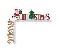 Decorazione per cornice porta natalizia - Cartello per porta in legno Decor Door Corner - Buon Natale Babbo Natale Albero di Natale Decorazioni per cornici per porte ad angolo retto per mensole, fines