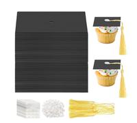 Decorazione per Cupcakes | 50 Pezzi di Ornamenti di Carta | Mini Cappelli da Laurea per Torte, Per Adolescenti Ragazzi Famiglia Compagni Studenti Università Scuola Casa Sala