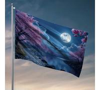 Decorazione per dormitorio da uomo con luna piena sul lago sereno, decorazione per piscina, decorazione per esterni e casa invernale (30 x 45 cm)