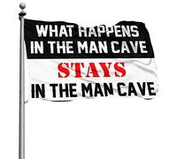 Decorazione per dormitorio universitario che cosa succede nella grotta dell'uomo rimane nell'uomo, bandiera della grotta, decorazione autunnale, decorazione per la casa all'aperto (30 x 45 cm)