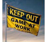 Decorazione per dormitorio universitario divertente Keep Out: Game At Work, Do Not Disturb, bandiera per uomo, grotta, bandiere alla moda, ragazzi (152 x 244 cm)
