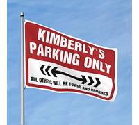 Decorazione per dormitorio universitario divertente Kimberly'S Parking Only bandiera divertente decorazione per la casa divertente decorazione per il bagno (dimensioni: 30 x 45 cm)