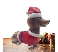 Decorazione per esterni a forma di bassotto, ornamento natalizio a forma di cane in resina, statue di cane per giardino, bagno, esposizione, collezioni, uffici, vacanze, scrivania, comodino, ingresso