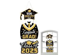 Decorazione Per Festa Di Laurea,Ornamento Porta Graduazione Due Mila Venticinque | Ornamento In Legno Appeso Congratulatorio Per Patio Scuola Portico Università Porta Principale Sfondo