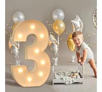 Decorazione per feste, 7 m, numeri luminosi, grandi numeri luminosi, luci a LED, per casa, feste, bar, matrimoni, festival, compleanni, decorazioni per regali di Natale, decorazione numero 3