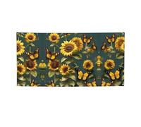 Decorazione per feste con stampa di farfalle floreali girasole,Migliori bandiere banner per eventi,Disegni innovativi per forniture per feste di compleanno