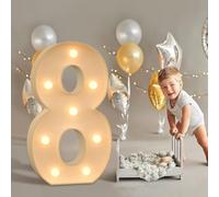 Decorazione per feste da 0,9 m con numeri luminosi, grandi numeri luminosi, luci a LED per casa, feste, bar, matrimoni, festival, compleanni, decorazioni per regali di Natale, decorazione numero 8