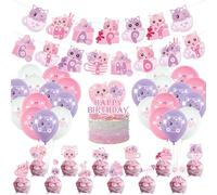 Decorazione per feste di compleanno a forma di gatto, 10 decorazioni per torte, 1 decorazione per torta grande, 24 palloncini, per feste di gatto, amanti dei gatti, feste a tema gatti per bambini