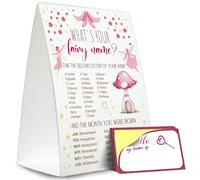 Decorazione per feste di fata, 12,7 x 17,7 cm, gioco con nome fatato, perfetto per feste di compleanno, 1 cartello in piedi + 30 adesivi