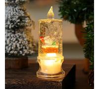 Decorazione per feste di Natale: candela decorativa a LED riempita d'acqua, perfetta per le feste, con capacità d'acqua di 50 ml (E, 12x5x5)