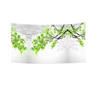 Decorazione per festone con stampa a foglia verde e bianca, con metallo, per interni ed esterni, con occhielli, 1 confezione