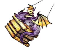 Decorazione per finestra con libro fantasy B | Catenina da appendere ispirata al vetro colorato per lo studio