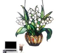 Decorazione Per Finestra Con Mughetto | Pianta Da Vaso Di Fiori Artificiali | Decorazione Da Parete, Acchiappasole Con Segno Di A Catena Per Portico Esterno, Cucina, Giardino