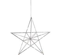 Decorazione per finestre a LED, luci natalizie, stella di Natale cromata, L 38 cm