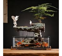 Decorazione Per Fontane Da Tavolo, Cascata Da Tavolo Bonsai Con Boccia Per Pesci E Base In Legno Massello, Relax Zen Per Interni Con Pompa, Buona Fortuna E Ricchezza, Per Casa(A)