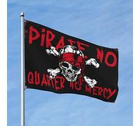 Decorazione per garage da uomo, bandiera pirata No Quarter No Mercy bandiera cool poster bandiere per camera per ragazzi (30 x 45 cm)