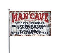 Decorazione per garage da uomo, con regole della grotta, poster alla moda, bandiere per stanza per ragazzi (60 x 90 cm)