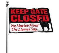 Decorazione per garage da uomo Keep Gate Closed No Matter What The Llama Say Flag Funny Garden Flags Decor for Man Caverna (152 x 244 cm)