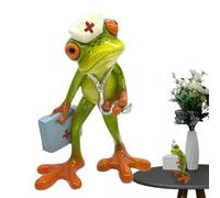 Decorazione per giardino di rane, decorazione per esterni di rane da giardino | Sculture da esterno in resina di rana - Statuette di infermiere, gioco di ruolo rana, statue di gre