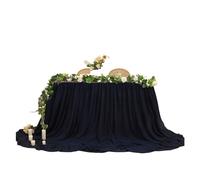 Decorazione per gonna da tavolo, Gonna da tavolo in chiffon extra lunga 6 piedi e 9, tovaglia trasparente for baby shower, compleanni, decorazioni for torte multicolore(Deep Blue,6ftx145cm drop)