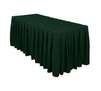 Decorazione per gonna da tavolo per feste, Gonna da tavolo Poliestere Rettangolare Multicolor Decorazione for banchetti for feste di eventi nozze lunga 10 piedi(Deep Green)