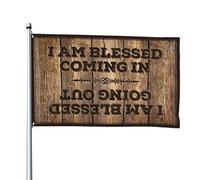 Decorazione per grotta con scritta "I am blessed coming in and going out" (lingua italiana non garantita), roba da uomo per la tua stanza (60 x 90 cm)
