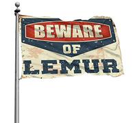 Decorazione per grotta con uomo e bandiera con scritta "Beware Of Lemur", per camera da letto dei ragazzi, decorazione per la casa (152 x 244