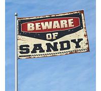 Decorazione per grotta con uomo e bandiera con scritta "Beware Of Sandy", per camera da letto dei ragazzi, decorazione per la casa (60 x 9