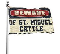 Decorazione per grotta degli uomini Beware Of St. Miguel, bandiera del bestiame, decorazione per casa sul lago, decorazione per garage da uomo (152 x 244 cm)