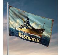 Decorazione per grotta degli uomini, grande spedizione navale: il potente Bismarck domina i mari, bandiera per camera da letto, decorazione per camera da letto (30 x 45 cm)