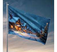 Decorazione per grotta dell'uomo, motivo: notte di Natale nel villaggio innevato, accessori per camera da letto per ragazzi (60 x 90 cm)