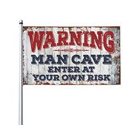 Decorazione per grotta dell'uomo, scritta "Enter At Your Own Risk", cartello per portico, decorazione per cortile (60 x 90 cm)