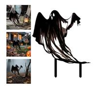 Decorazione per Halloween da giardino, 43,2 cm, in metallo che si illumina al buio, con pali (3 design unici), durevole, per Halloween all'aperto, niente più decorazioni fragili in polistirolo, ideale