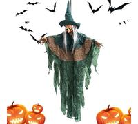 Decorazione per Halloween, figura animata raccapricciante, con suoni e per esterni, per feste, casa infestata, prato, giardino, cortile, patio, carnevale, scene di vacanza spettrali, 167 x 90 cm
