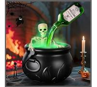 Decorazione per Halloween, per interni, per streghe, grande con macchina per la nebbia, magica bottiglia galleggiante, fai da te per Halloween, calderone streghe, decorazione da giardino