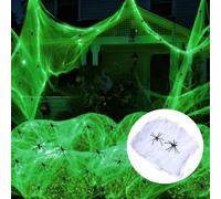 Decorazione per Halloween, ragnatela decorativa, 200 g, ragnatela per Halloween, decorazione con 30 ragni di plastica, adatta per giardino, esterno e interno