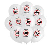 Decorazione per il 40° Compleanno Rosso Bianco, Palloncini 40 Anni Compleanno, Happy Birthday Palloncino Decorazioni per Festa di 40 Compleanno Uomini Donne