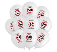 Decorazione per il 50° Compleanno Rosso Bianco, Palloncini 50 Anni Compleanno, Happy Birthday Palloncino Decorazioni per Festa di 50 Compleanno Uomini Donne