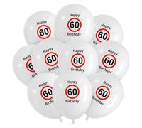 Decorazione per il 60° Compleanno Rosso Bianco, Palloncini 60 Anni Compleanno, Happy Birthday Palloncino Decorazioni per Festa di 60 Compleanno Uomini Donne